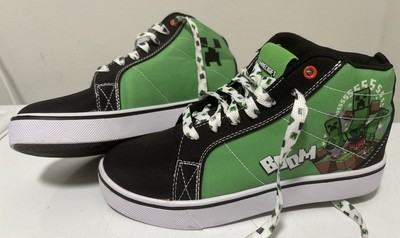 Heelys Minecraft Racer 20 Mid Kinder Skateschuhe Größe UK 4 grün schwarz Schnürschuhe