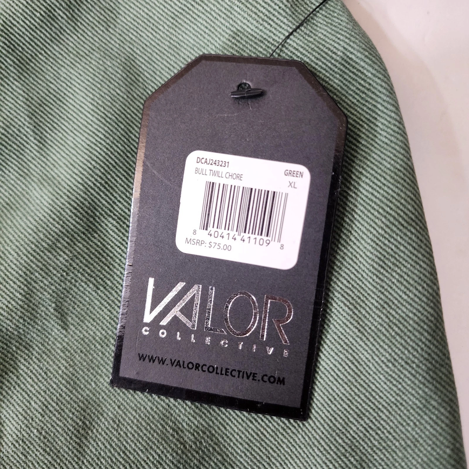 VALOR Collective Jacket Mens XL Green Chore Cropped Corduroy Collar Canvas Barn image 6