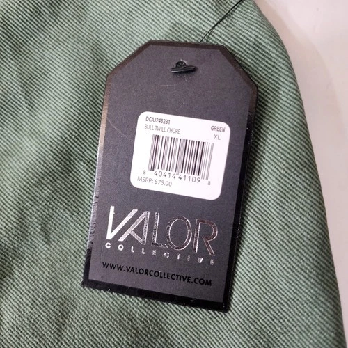 VALOR Collective Jacket Mens XL Green Chore Cropped Corduroy Collar Canvas Barn image 6