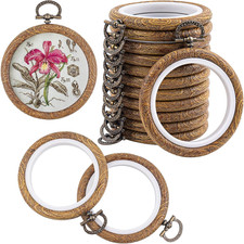 , 15 Pack round Mini Embroidery Hoops 3 Inch Imitated Wood Display Frame Circle