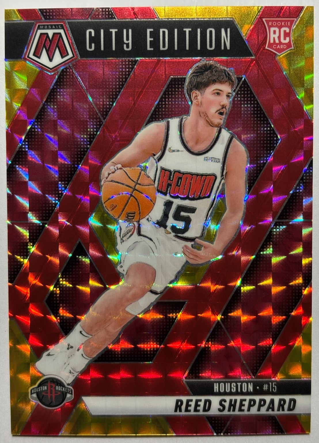 REED SHEPPARD 2024-25 MOSAIC CITY EDITION ROOKIE RED YELLOW CHOICE RC /75 #276