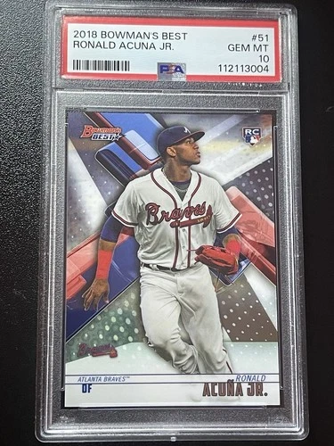 Ronald Acuna Jr RC 2018 Bowman's Best Ronald Acuna Jr Rookie #51 PSA 10 GEM MINT