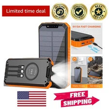 Compact 49800mAh Solar Battery Pack - Wireless & Rugged for Active Lifestyles