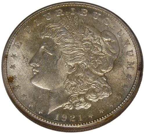 US 1921 Morgan Silver Dollar Philadelphia Mint Raw Coin $1 90% Silver Classic