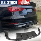 REAL CARBON Rear Bumper Diffuser Lip Spoiler For Audi A3 Sline S3 Sedan 2013-16