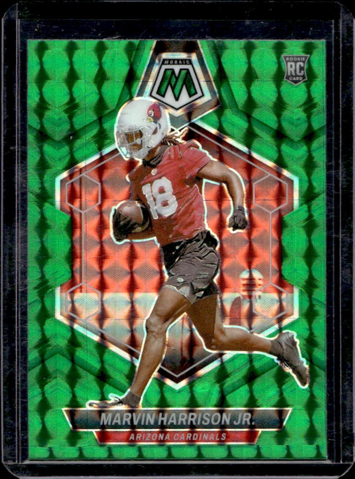 2024 Mosaic Marvin Harrison Jr. RC Green Prizm Rookie #304 Cardinals