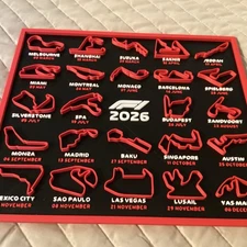 Formula 1 F1 3D Printed 2026 Race Track Calendar Season Gift With Dates
