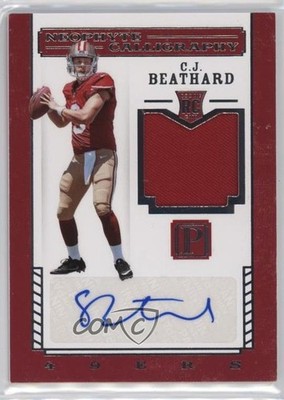 2017 Pantheon Neophyte Calligraphy Rookies 11/99 CJ Beathard Rookie Auto RC 0p5