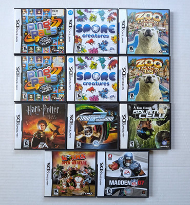 Nintendo DS Game Lot Spore Zoo Tycoon Madden Worms Need for Speed Harry Potter