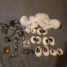 Vintage Halloween lot spiders rat bats cob webs skeleton eyeball eyes