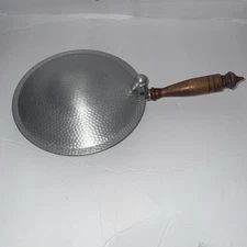 Vintage Silent Butler Crumb Catcher Hammered Aluminium & Wood Handle