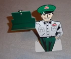 VINTAGE MACK TRUCKS & BUSES DEALER METAL GASOLINE OIL BUSINESS CARD HOLDER SIGN