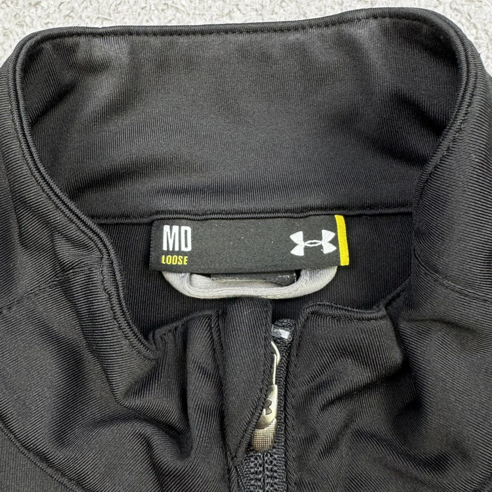 Indiana Hoosiers Pullover Quarter Zip Mens Medium NCAA College Top Black Gray - Image 4 of 4