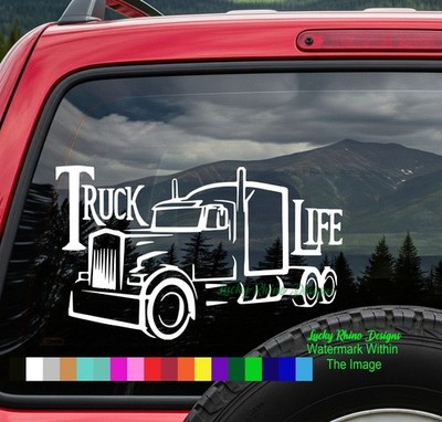 Big Rig Stickers Truck Life Semi Vinyl Decal Sticker Big Rig Trucker Window Bumper Funny ...