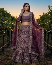 Women's Bridal Lehenga Choli Heavy Sequins Embroidery Wedding Reception Wear