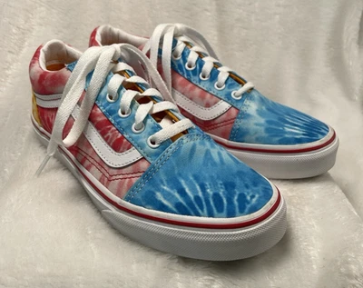 Vans Old Skool Junior Unisex Big Kid's Tie Dye Block Multicolor Shoes Size 5 - Image 1 of 4
