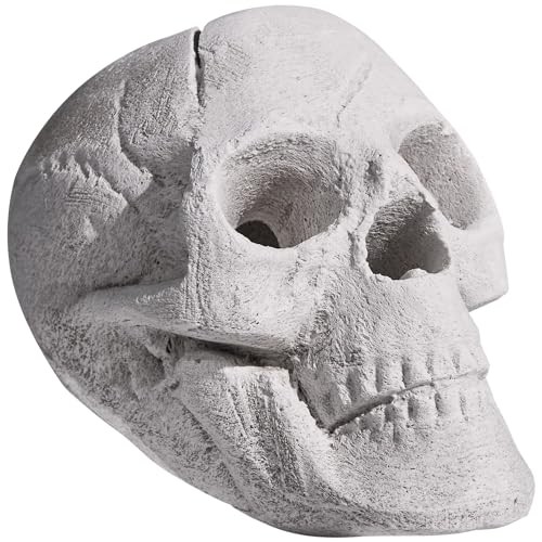 Ceramic Fire Pit Skull Logs for Indoor or Outdoor Fireplaces, Fire White-1 pack