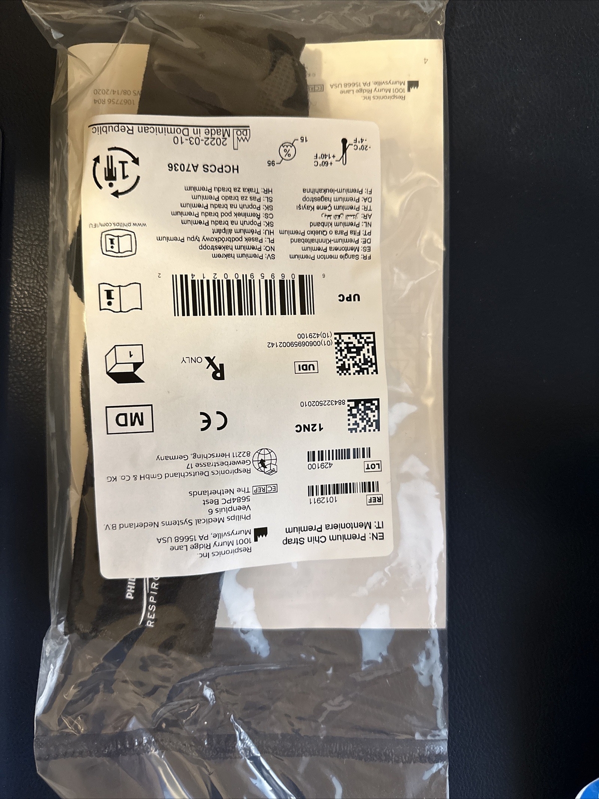 BRAND NEW Philips Respironics Premium Chin Strap CPAP 1012911 SEALED eBay