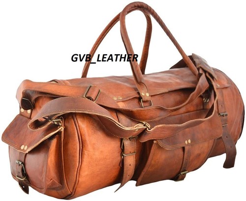 30  Homme Cuir Sac Voyage Bagages Duffel Gym Weekend ( Ciré Véritable