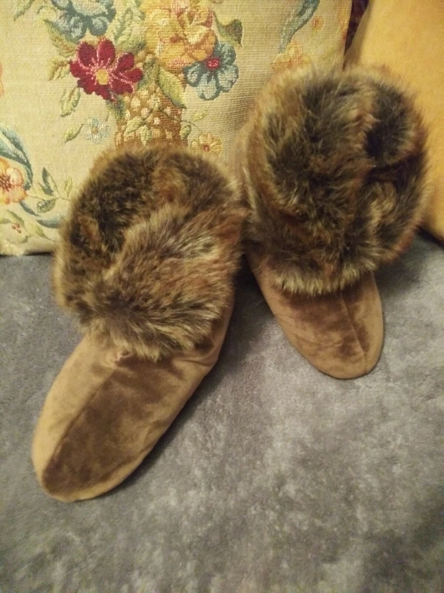 Restoration hardware faux cheap fur slippers