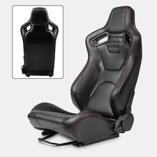 2pc Universal Bucket Racing Seats Pvc Leather Reclinable Wadjustor Slider 2pc Universal Bucket Racing Seats Pvc Leather Reclinable Wadjustor Slider
