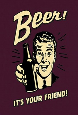Holzschild 18x12 Beer it´s your Friend Bier Wand Deko Bar Kneipe Sammler Geschen
