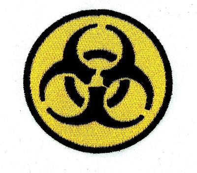 Patch Aufnäher gestickt Backpack Thermoaufkleber Biogefahr chemische Gefahr Zombie