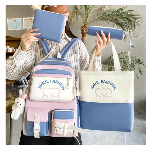 Doppel Schulter Rucksack Junge und Mädchen Schultasche Reiserucksack vierteiliges Set - Bild 13 von 21