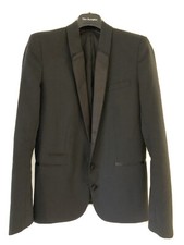 The Kooples Black Virgin Wool & Satin Blazer Size Fr38/uk10 R.r.p £418