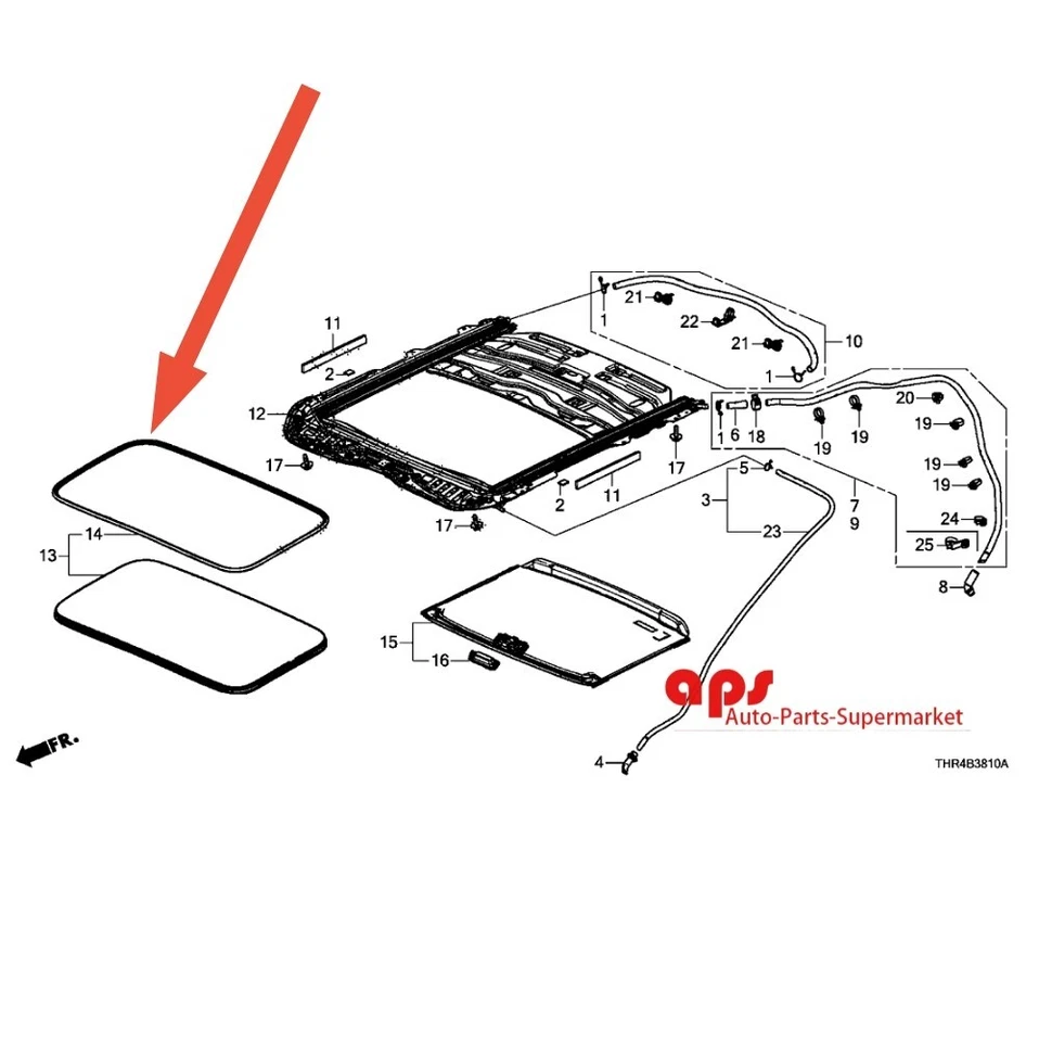 NEW Sunroof Glass Weatherstrip Seal Fit For 2004-2007 Honda Accord Pilot - Image 3 of 4