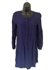 Madewell Cargo Tunic Shirt Dress Navy Blue Long Sleeve Size XS