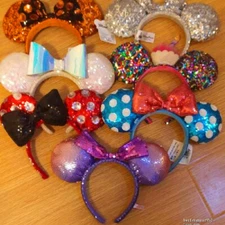 US 100+ Disney Parks Minnie Ears Loungefly Cinderella Christmas Bow Headband