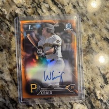 2016 Bowman Draft Chrome Pick Orange Refractor 25/25 Will Craig #CDA-WC Auto