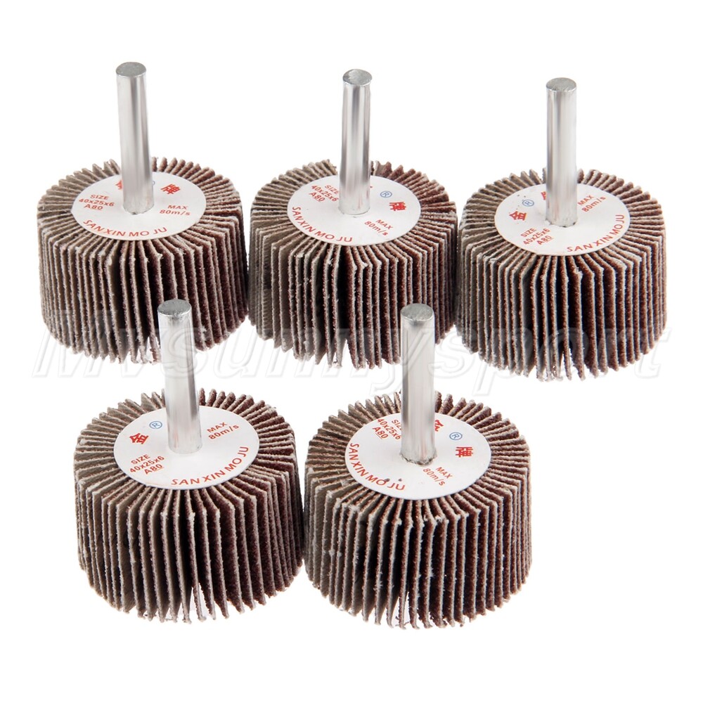 HQ 80# Grit Flap Sanding Polishing Grinding Wheel Disc Grinder Rotary Tool 5Pcs