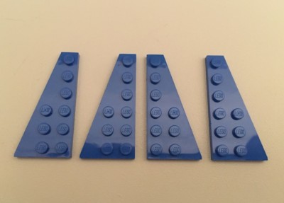 4 x LEGO  BASIC STEINE FLÜGEL PLATTEN 3 x 6 NOPPEN 54383 54384 NEU BLAU