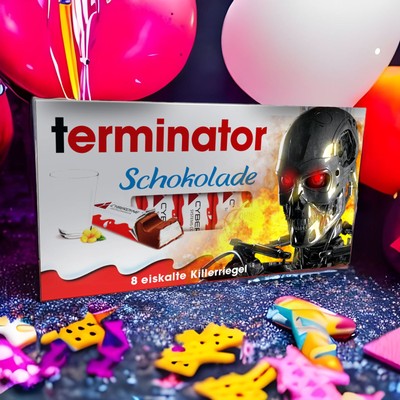 3x Aufkleber für Kinderschokolade | NEU | 100.156 Terminator 01