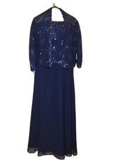 Karen Miller Chiffon Dress with Lace Jacket EUC Eggplant Size 8 Mother of Bride