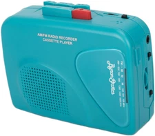 Cassette Player Fm/Am Portable Cassette, Tape Mic Recorder, Blue