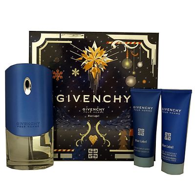 GIVENCHY BLUE LABEL POUR HOMME 3 PIECE GIFT SET EAU DE TOILETTE SPRAY 100ML