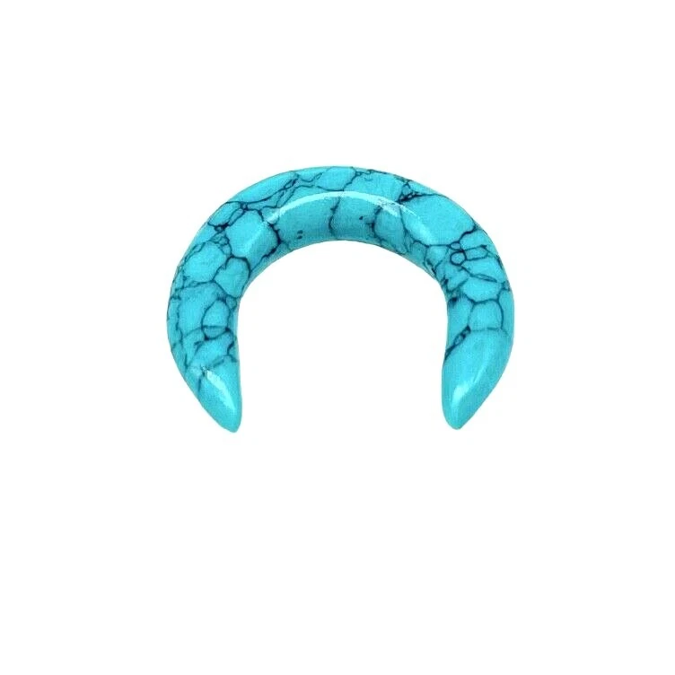 Turquoise Organic Stone Septum Pinchers, size 12g to 5/8''and custom Available - Image 3 of 4