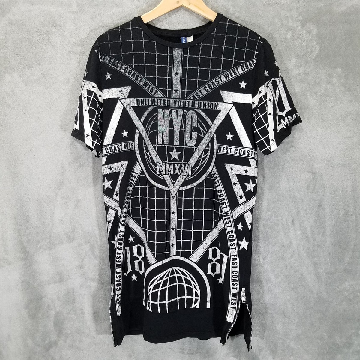 Men's H&m Divided Long T Shirt H&M Men's Black Graphic