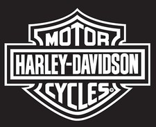 Harley-Davidson Motor Cycles White Bar  Shield Die Cut Decal - 5.5" W x 4.25" T