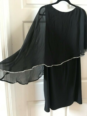 New with Tag Msk Women's Elegance Two Layer Dress Size M and Color Black