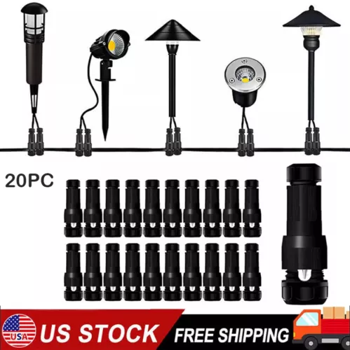 20pcs Black Low Voltage Lights Wire Connectors for Landscape light 12-16 Gauge - Bild 1 von 14