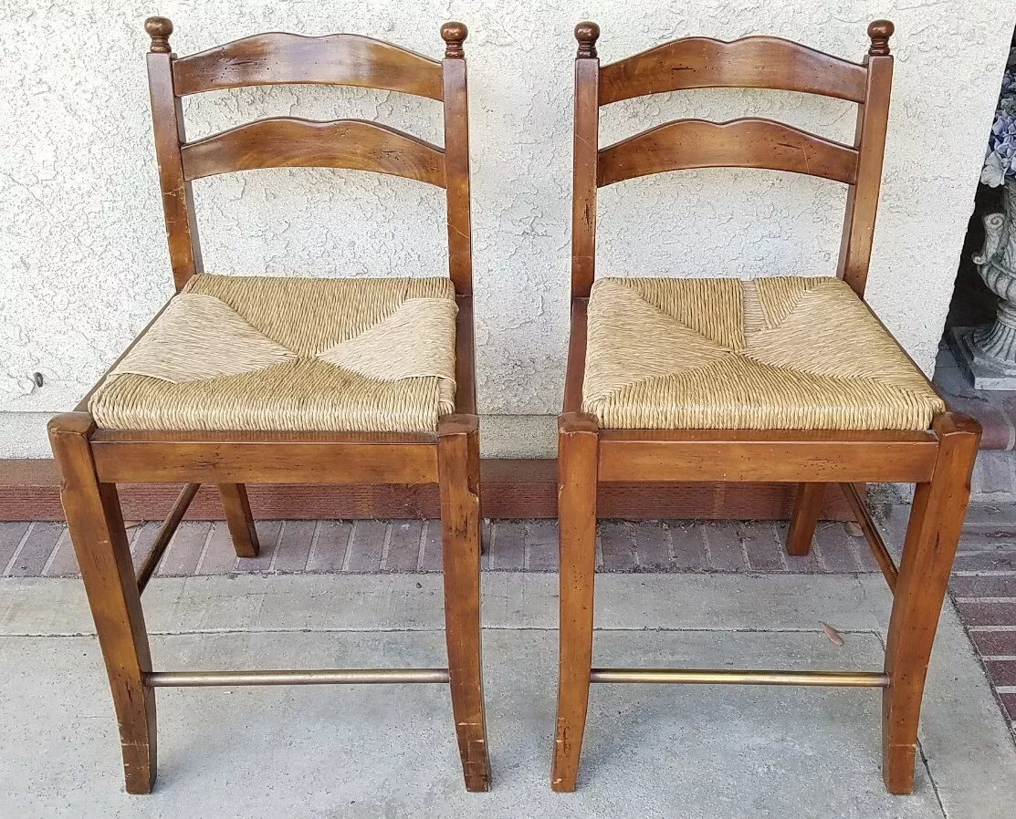 TOUCHSTONE COLLECTION English Farmhouse French Country Bar Stools used TWO