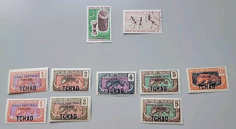Republique Francaise TCHAD. Unused Stamps. Lot Of 10. 1924 To 1965. 