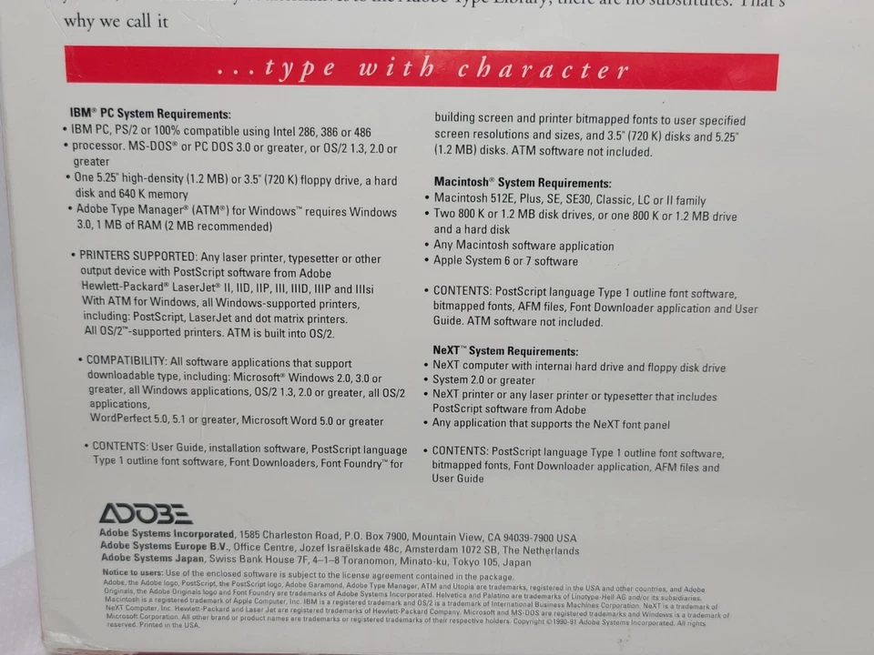 VINTAGE 1992 Adobe Type Library Type on Call Bundle Version 1-265 CD-ROM New NIB - Image 3 of 4