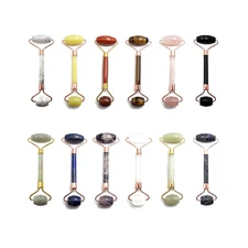 Face Massage Roller Rose Quartz, Jade, Tiger Eye, Lapis, Obsidian, Amethyst 5.5"