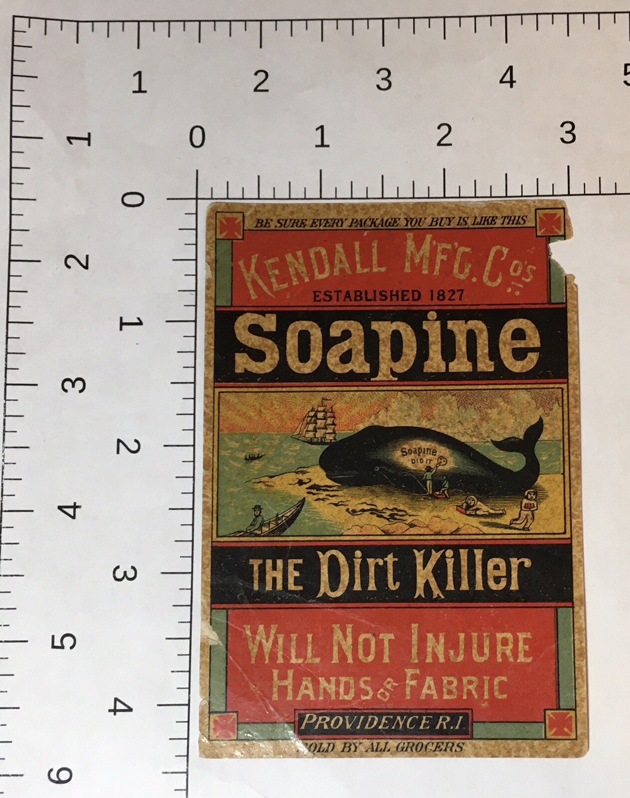 1880s Kendall Mfg. Co. Soapine German & English Beached Whale Sail Boat