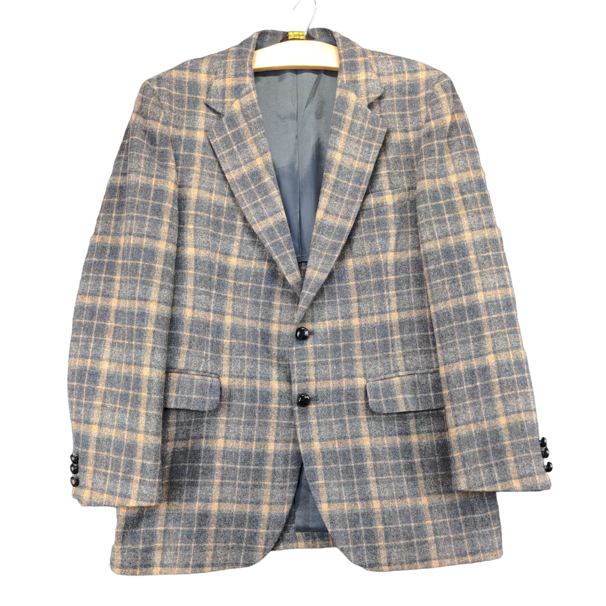 Casa Di Billera Blazer Jacket Mens Long Sleeve Multicolor Plaid Check Pads  Wool